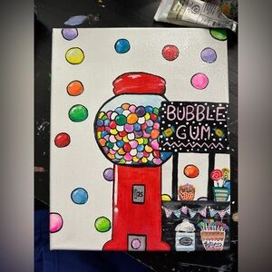 Colorful Bubble Gum Machine Canvas Art